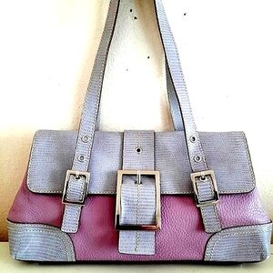 Maxx New York Pink and Gray Shoulder Bag